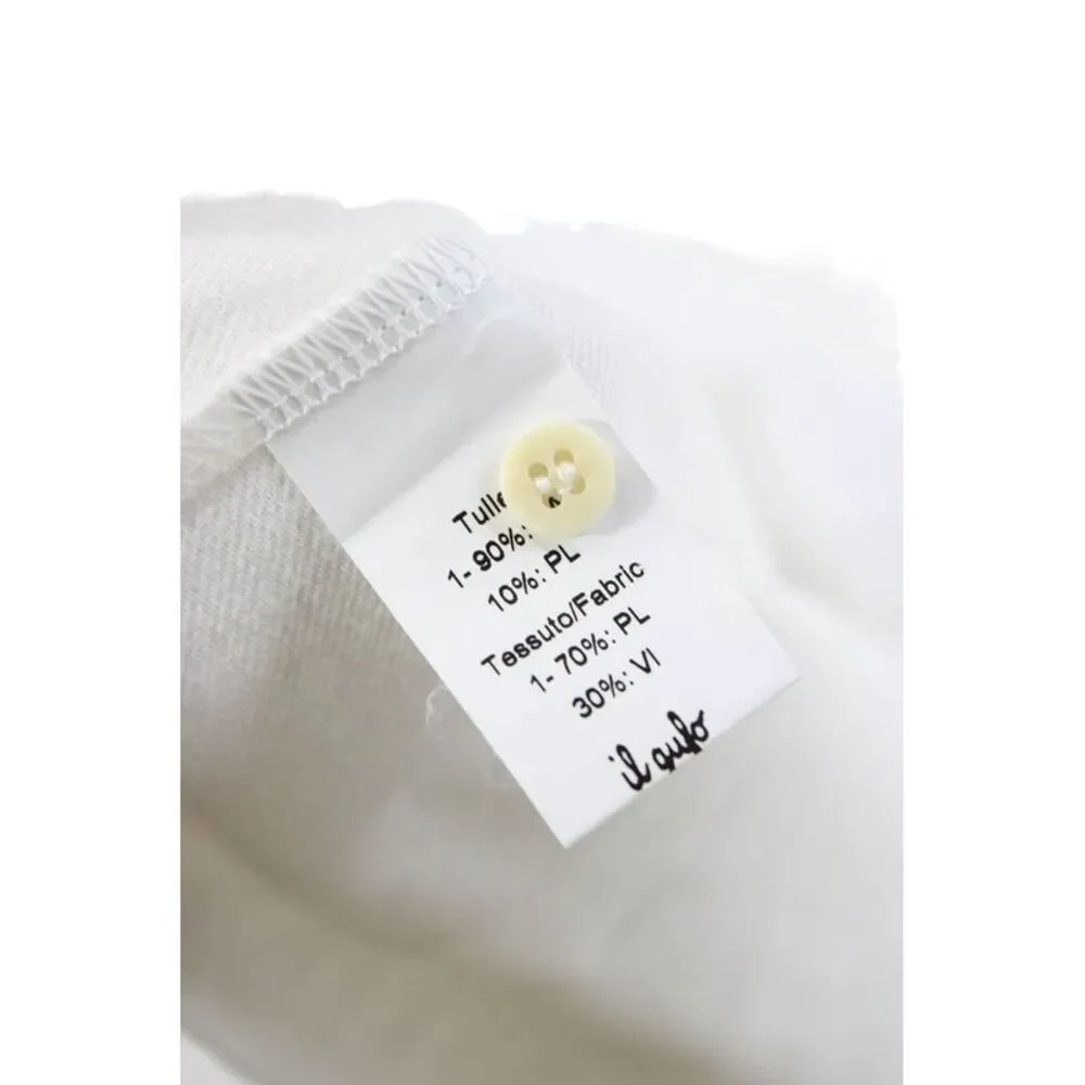 Il Gufo Girls Tulle Skirt Detail Sleevless Dress White Size 6 Months